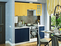 Кухня модульная Мария - цвет Синий-Желтый